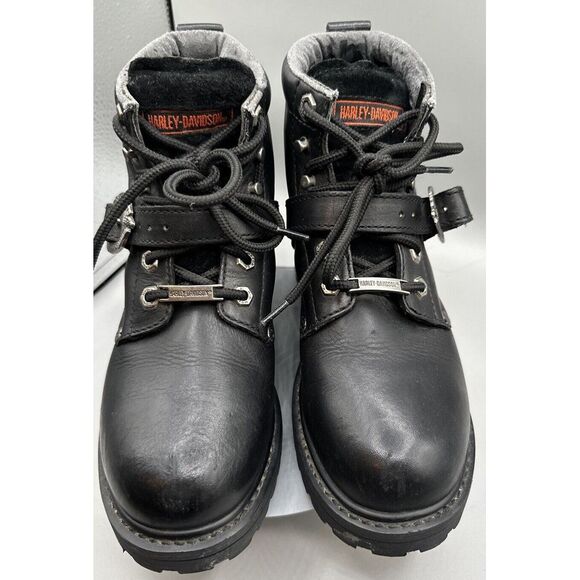 Harley-Davidson Shoes - Harley Davidson‎ Boots Men 7 1/2 Lace Up Buckle Logo Ride Moto Combat